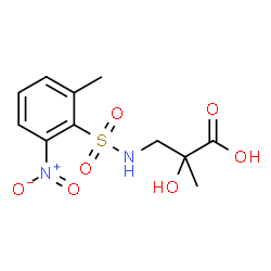 ChemSpider 2D Image | 2-Hydroxy-2-methyl-3-{[(2-methyl-6-nitrophenyl)sulfonyl]amino}propanoic acid | C11H14N2O7S