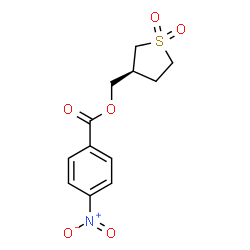 ChemSpider 2D Image | [(3S)-1,1-Dioxidotetrahydro-3-thiophenyl]methyl 4-nitrobenzoate | C12H13NO6S