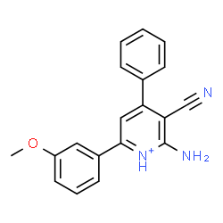 ChemSpider 2D Image | 2-Amino-3-cyano-6-(3-methoxyphenyl)-4-phenylpyridinium | C19H16N3O
