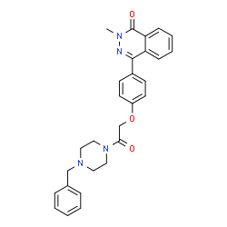 ChemSpider 2D Image | 4-{4-[2-(4-Benzyl-1-piperazinyl)-2-oxoethoxy]phenyl}-2-methyl-1(2H)-phthalazinone | C28H28N4O3
