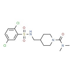 ChemSpider 2D Image | 4-({[(2,5-Dichlorophenyl)sulfonyl]amino}methyl)-N,N-dimethyl-1-piperidinecarboxamide | C15H21Cl2N3O3S