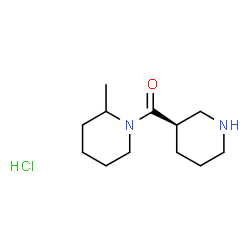 ChemSpider 2D Image | (2-Methyl-1-piperidinyl)[(3R)-3-piperidinyl]methanone hydrochloride (1:1) | C12H23ClN2O