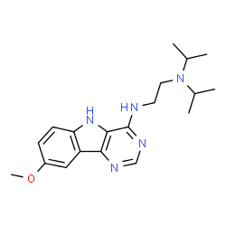 ChemSpider 2D Image | N,N-Diisopropyl-N'-(8-methoxy-5H-pyrimido[5,4-b]indol-4-yl)-1,2-ethanediamine | C19H27N5O