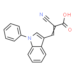 ChemSpider 2D Image | 2-Cyano-3-(1-phenyl-1H-indol-3-yl)acrylic acid | C18H12N2O2