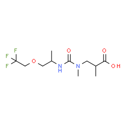 ChemSpider 2D Image | 2-Methyl-3-(methyl{[1-(2,2,2-trifluoroethoxy)-2-propanyl]carbamoyl}amino)propanoic acid | C11H19F3N2O4