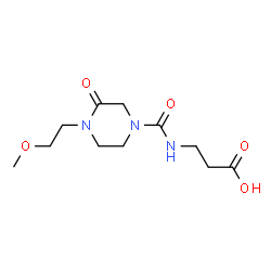 ChemSpider 2D Image | N-{[4-(2-Methoxyethyl)-3-oxo-1-piperazinyl]carbonyl}-beta-alanine | C11H19N3O5