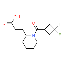 ChemSpider 2D Image | 3-{1-[(3,3-Difluorocyclobutyl)carbonyl]-2-piperidinyl}propanoic acid | C13H19F2NO3