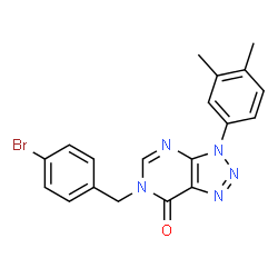 ChemSpider 2D Image | 6-(4-Bromobenzyl)-3-(3,4-dimethylphenyl)-3,6-dihydro-7H-[1,2,3]triazolo[4,5-d]pyrimidin-7-one | C19H16BrN5O