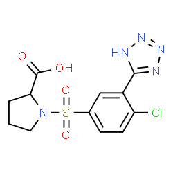 ChemSpider 2D Image | 1-{[4-Chloro-3-(1H-tetrazol-5-yl)phenyl]sulfonyl}proline | C12H12ClN5O4S