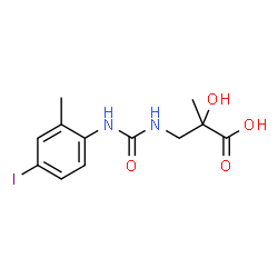 ChemSpider 2D Image | 2-Hydroxy-3-{[(4-iodo-2-methylphenyl)carbamoyl]amino}-2-methylpropanoic acid | C12H15IN2O4