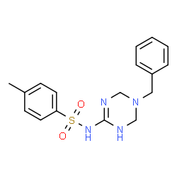 ChemSpider 2D Image | N-(5-Benzyl-1,4,5,6-tetrahydro-1,3,5-triazin-2-yl)-4-methylbenzenesulfonamide | C17H20N4O2S