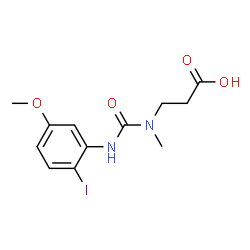 ChemSpider 2D Image | N-[(2-Iodo-5-methoxyphenyl)carbamoyl]-N-methyl-beta-alanine | C12H15IN2O4