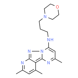 ChemSpider 2D Image | 2,8,10-Trimethyl-N-[3-(4-morpholinyl)propyl]pyrido[2',3':3,4]pyrazolo[1,5-a]pyrimidin-4-amine | C19H26N6O