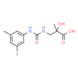 ChemSpider 2D Image | 2-Hydroxy-3-{[(3-iodo-5-methylphenyl)carbamoyl]amino}-2-methylpropanoic acid | C12H15IN2O4