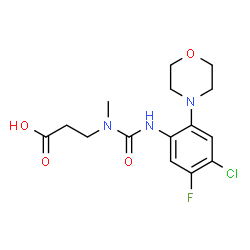 ChemSpider 2D Image | N-{[4-Chloro-5-fluoro-2-(4-morpholinyl)phenyl]carbamoyl}-N-methyl-beta-alanine | C15H19ClFN3O4