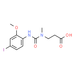 ChemSpider 2D Image | N-[(4-Iodo-2-methoxyphenyl)carbamoyl]-N-methyl-beta-alanine | C12H15IN2O4