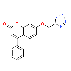 ChemSpider 2D Image | 8-Methyl-4-phenyl-7-(2H-tetrazol-5-ylmethoxy)-2H-chromen-2-one | C18H14N4O3