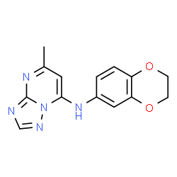 ChemSpider 2D Image | N-(2,3-Dihydro-1,4-benzodioxin-6-yl)-5-methyl[1,2,4]triazolo[1,5-a]pyrimidin-7-amine | C14H13N5O2