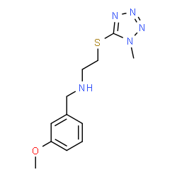 ChemSpider 2D Image | N-(3-Methoxybenzyl)-2-[(1-methyl-1H-tetrazol-5-yl)sulfanyl]ethanamine | C12H17N5OS