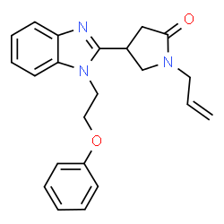ChemSpider 2D Image | 1-Allyl-4-[1-(2-phenoxyethyl)-1H-benzimidazol-2-yl]-2-pyrrolidinone | C22H23N3O2