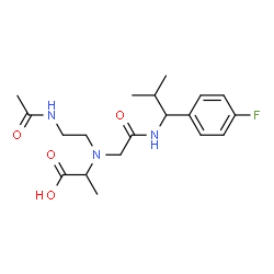 ChemSpider 2D Image | N-(2-Acetamidoethyl)-N-(2-{[1-(4-fluorophenyl)-2-methylpropyl]amino}-2-oxoethyl)alanine | C19H28FN3O4
