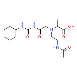 ChemSpider 2D Image | N-(2-Acetamidoethyl)-N-{2-[(cyclohexylcarbamoyl)amino]-2-oxoethyl}alanine | C16H28N4O5