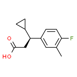 ChemSpider 2D Image | (3S)-3-Cyclopropyl-3-(4-fluoro-3-methylphenyl)propanoic acid | C13H15FO2