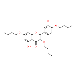 ChemSpider 2D Image | 3,7-Dibutoxy-2-(4-butoxy-3-hydroxyphenyl)-5-hydroxy-4H-chromen-4-one | C27H34O7