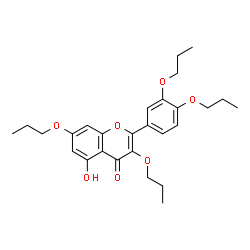ChemSpider 2D Image | 2-(3,4-Dipropoxyphenyl)-5-hydroxy-3,7-dipropoxy-4H-chromen-4-one | C27H34O7