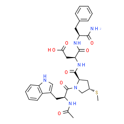 ChemSpider 2D Image | N-Acetyl-L-tryptophyl-(4S)-4-(methylsulfanyl)-D-prolyl-L-alpha-aspartyl-L-phenylalaninamide | C32H38N6O7S