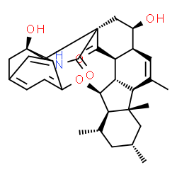 ChemSpider 2D Image | (1S,3R,4S,7S,8S,10R,12S,13R,14S,21S,25S,26S)-3,21-Dihydroxy-6,8,10,12-tetramethyl-15-oxa-22-azaheptacyclo[12.9.3.2~16,19~.1~1,21~.0~4,25~.0~7,26~.0~8,13~]nonacosa-5,16,18,28-tetraene-23,24-dione | C31H39NO5