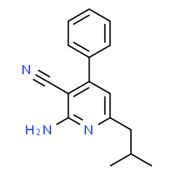 ChemSpider 2D Image | 2-Amino-6-isobutyl-4-phenylnicotinonitrile | C16H17N3