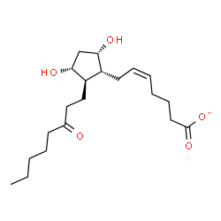 ChemSpider 2D Image | (5Z,9alpha,11alpha)-9,11-Dihydroxy-15-oxoprost-5-en-1-oate | C20H33O5