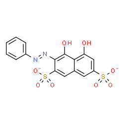 ChemSpider 2D Image | 4,5-Dihydroxy-3-[(E)-phenyldiazenyl]-2,7-naphthalenedisulfonate | C16H10N2O8S2