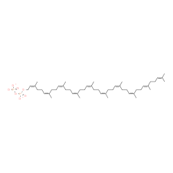 ChemSpider 2D Image | Diphosphoric acid, mono[(2Z,6Z,10Z,14Z,18Z,22Z,26Z,30Z,34E)-3,7,11,15,19,23,27,31,35,39-decamethyl-2,6,10,14,18,22,26,30,34,38-tetracontadecaen-1-yl] ester, ion(3-) | C50H81O7P2