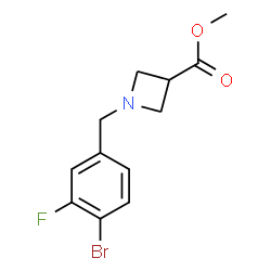 ChemSpider 2D Image | Methyl 1-(4-bromo-3-fluorobenzyl)-3-azetidinecarboxylate | C12H13BrFNO2