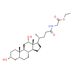 ChemSpider 2D Image | Ethyl N-[(3alpha,5beta,12alpha)-3,12-dihydroxy-24-oxocholan-24-yl]glycinate | C28H47NO5