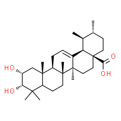 ChemSpider 2D Image | (2alpha,3alpha,5xi,18alpha)-2,3-Dihydroxyurs-12-en-28-oic acid | C30H48O4