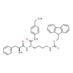 ChemSpider 2D Image | L-Phenylalanyl-N~6~-[(9H-fluoren-9-ylmethoxy)carbonyl]-N-[4-(hydroxymethyl)phenyl]-L-lysinamide | C37H40N4O5