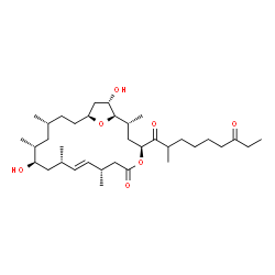 ChemSpider 2D Image | 1-[(1R,2R,4S,8S,9E,11S,13R,14R,16R,19S,21S)-13,21-Dihydroxy-2,8,11,14,16-pentamethyl-6-oxo-5,22-dioxabicyclo[17.2.1]docos-9-en-4-yl]-2-methyl-1,7-nonanedione | C35H60O7