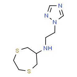 ChemSpider 2D Image | N-[2-(1H-1,2,4-Triazol-1-yl)ethyl]-1,4-dithiepan-6-amine | C9H16N4S2