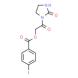 ChemSpider 2D Image | 2-Oxo-2-(2-oxo-1-imidazolidinyl)ethyl 4-iodobenzoate | C12H11IN2O4