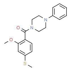 ChemSpider 2D Image | 1-[2-METHOXY-4-(METHYLSULFANYL)BENZOYL]-4-PHENYLPIPERAZINE | C19H22N2O2S