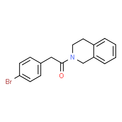 ChemSpider 2D Image | 2-(4-Bromophenyl)-1-(3,4-dihydro-2(1H)-isoquinolinyl)ethanone | C17H16BrNO