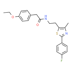 ChemSpider 2D Image | 2-(4-Ethoxyphenyl)-N-{2-[2-(4-fluorophenyl)-4-methyl-1,3-thiazol-5-yl]ethyl}acetamide | C22H23FN2O2S