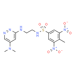 ChemSpider 2D Image | N-(2-{[5-(Dimethylamino)-3-pyridazinyl]amino}ethyl)-4-methyl-3,5-dinitrobenzenesulfonamide | C15H19N7O6S