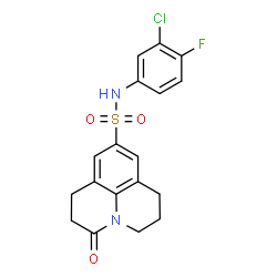 ChemSpider 2D Image | N-(3-Chloro-4-fluorophenyl)-3-oxo-2,3,6,7-tetrahydro-1H,5H-pyrido[3,2,1-ij]quinoline-9-sulfonamide | C18H16ClFN2O3S