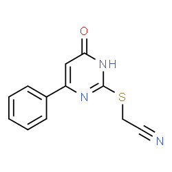 ChemSpider 2D Image | [(4-Oxo-6-phenyl-1,4-dihydro-2-pyrimidinyl)sulfanyl]acetonitrile | C12H9N3OS
