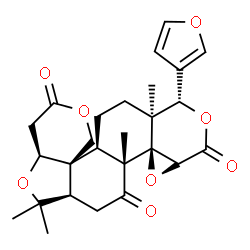 ChemSpider 2D Image | (4aS,6aR,8aR,8bR,9aR,12S,12aS,14aR,14bR)-12-(3-Furyl)-6,6,8a,12a-tetramethyldecahydro-3H-oxireno[d]pyrano[4',3':3,3a][2]benzofuro[5,4-f]isochromene-3,8,10(6H,9aH)-trione | C26H30O8