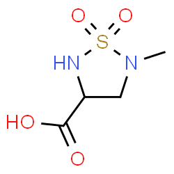 ChemSpider 2D Image | 5-Methyl-1,2,5-thiadiazolidine-3-carboxylic acid 1,1-dioxide | C4H8N2O4S